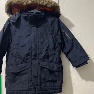 Boys H&M coat navy blue size 2-3 yrs in great condition